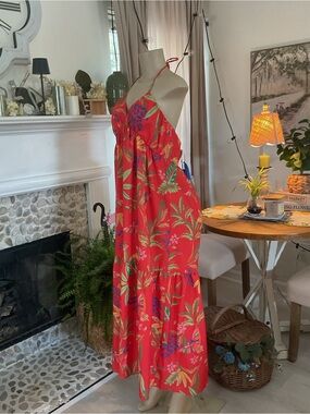 Chelsea & Violet Red Tropical Maxi Dress